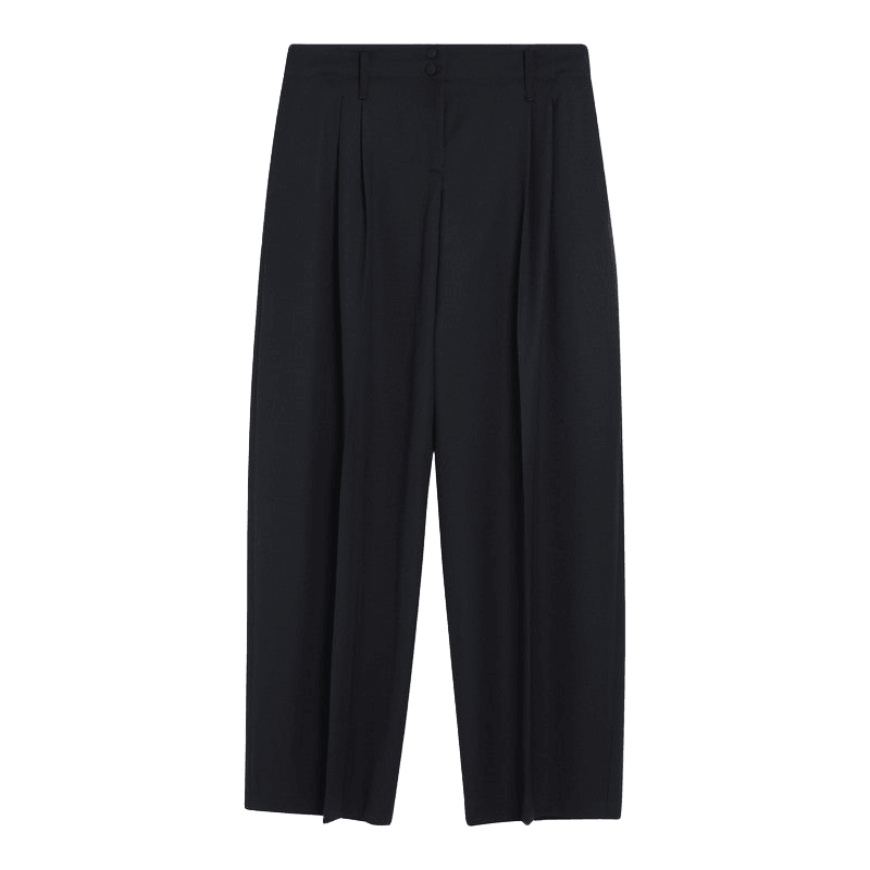 Alexander Mcqueen Blue Wool Wide Navy Trouser Glam Steals