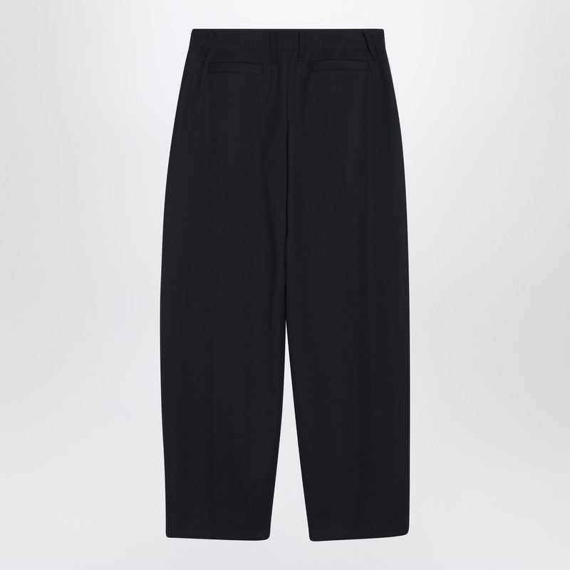 Alexander Mcqueen Blue Wool Wide Navy Trouser Glam Steals