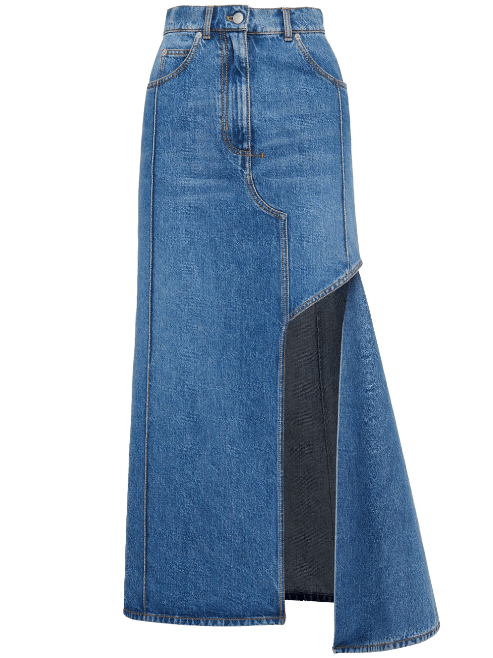 Alexander Mcqueen Denim Midi Skirt Glam Steals