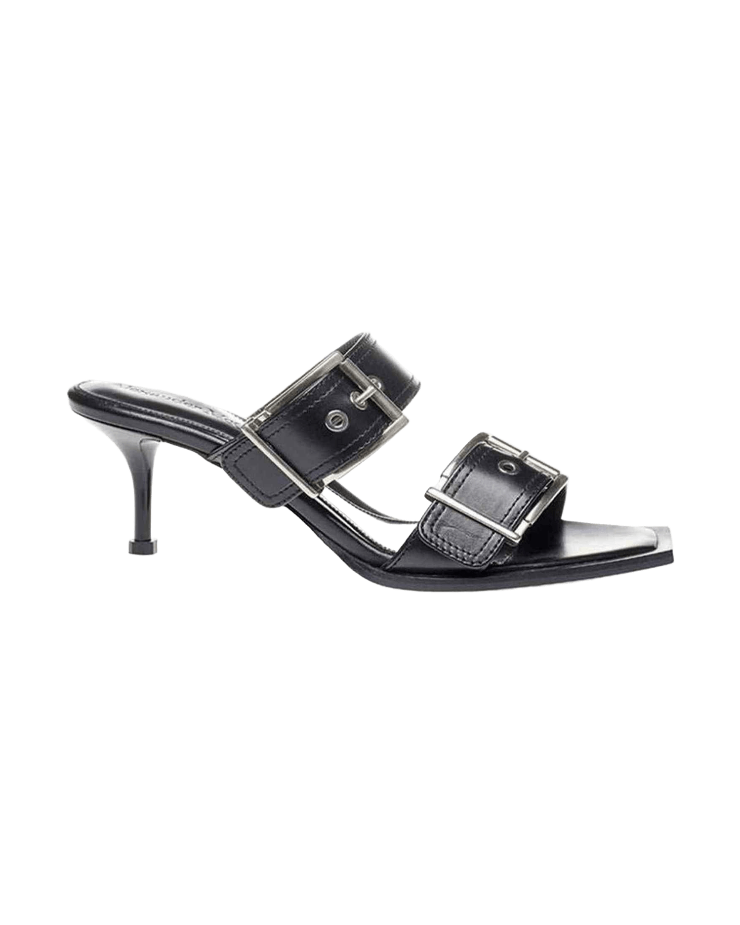 Alexander Mcqueen Elevate Your Steps In Timeless Leather Black Sandals Glam Steals