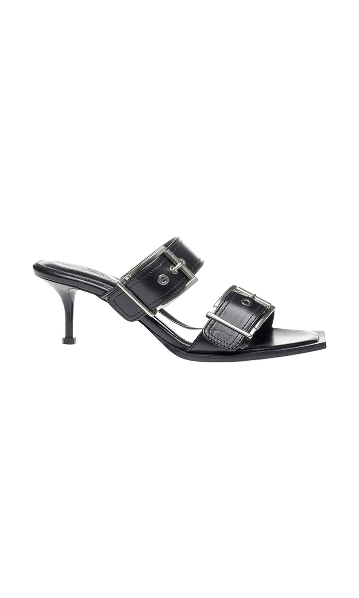 Alexander Mcqueen Elevate Your Steps In Timeless Leather Black Sandals Glam Steals
