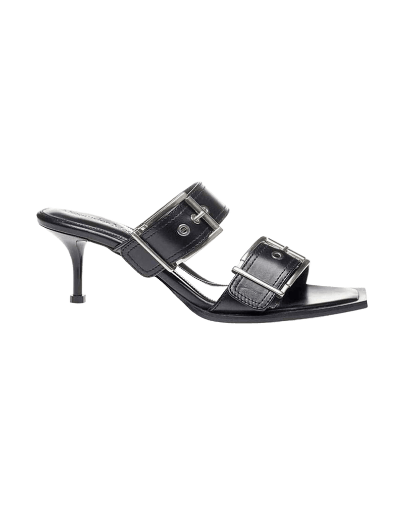 Alexander Mcqueen Black Elevate Your Steps In Timeless Leather Sandals Glam Steals