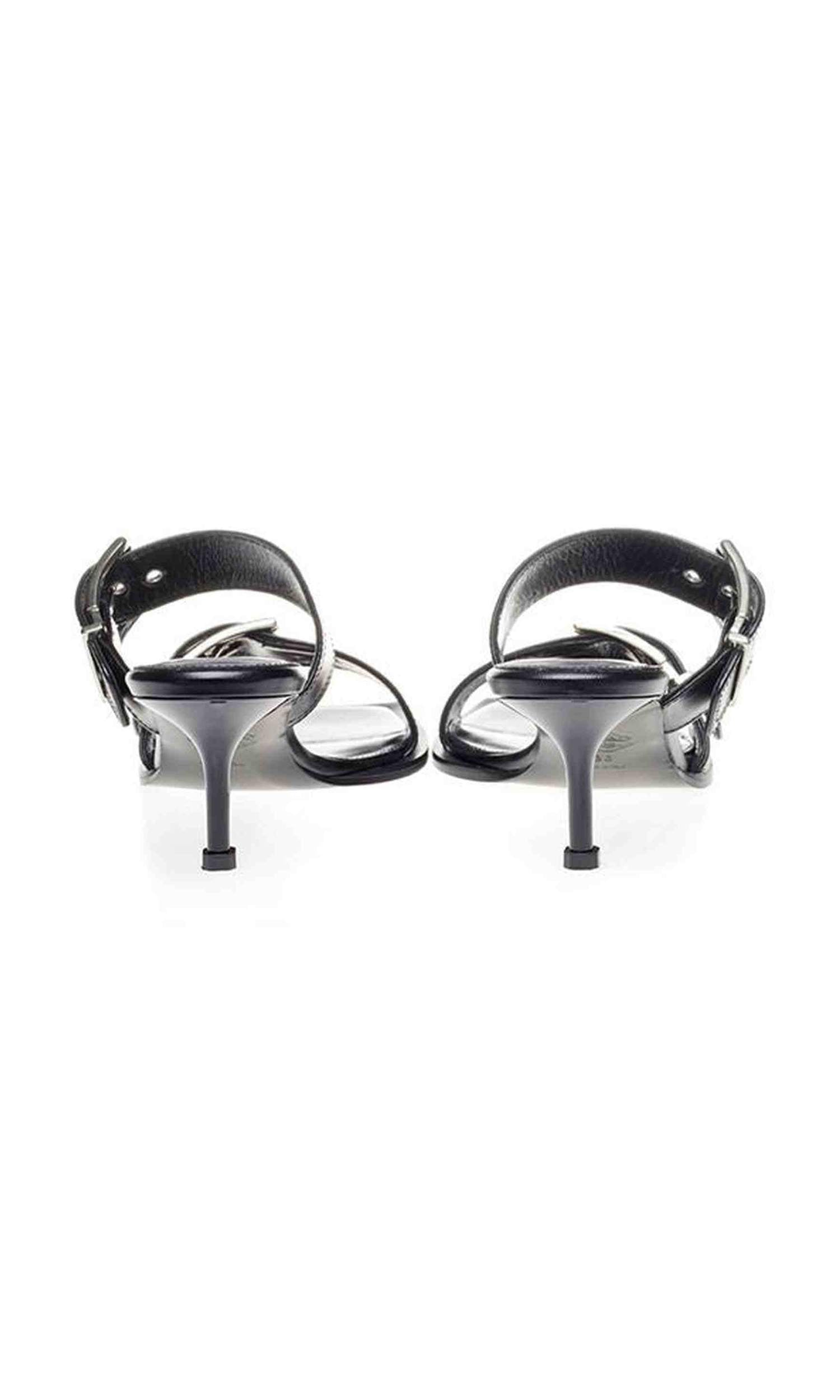 Alexander Mcqueen Elevate Your Steps In Timeless Leather Black Sandals Glam Steals