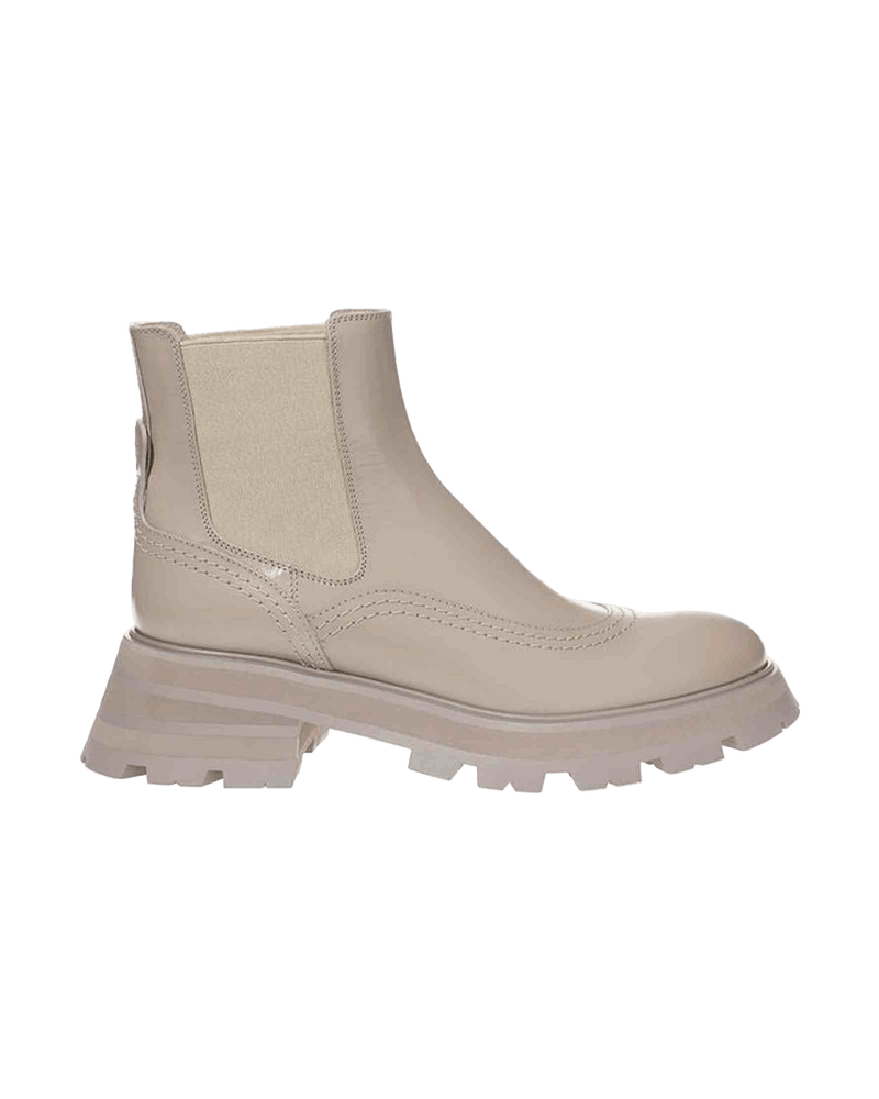 Alexander Mcqueen Gray Leather Chic Boots For Elegant Steps Glam Steals