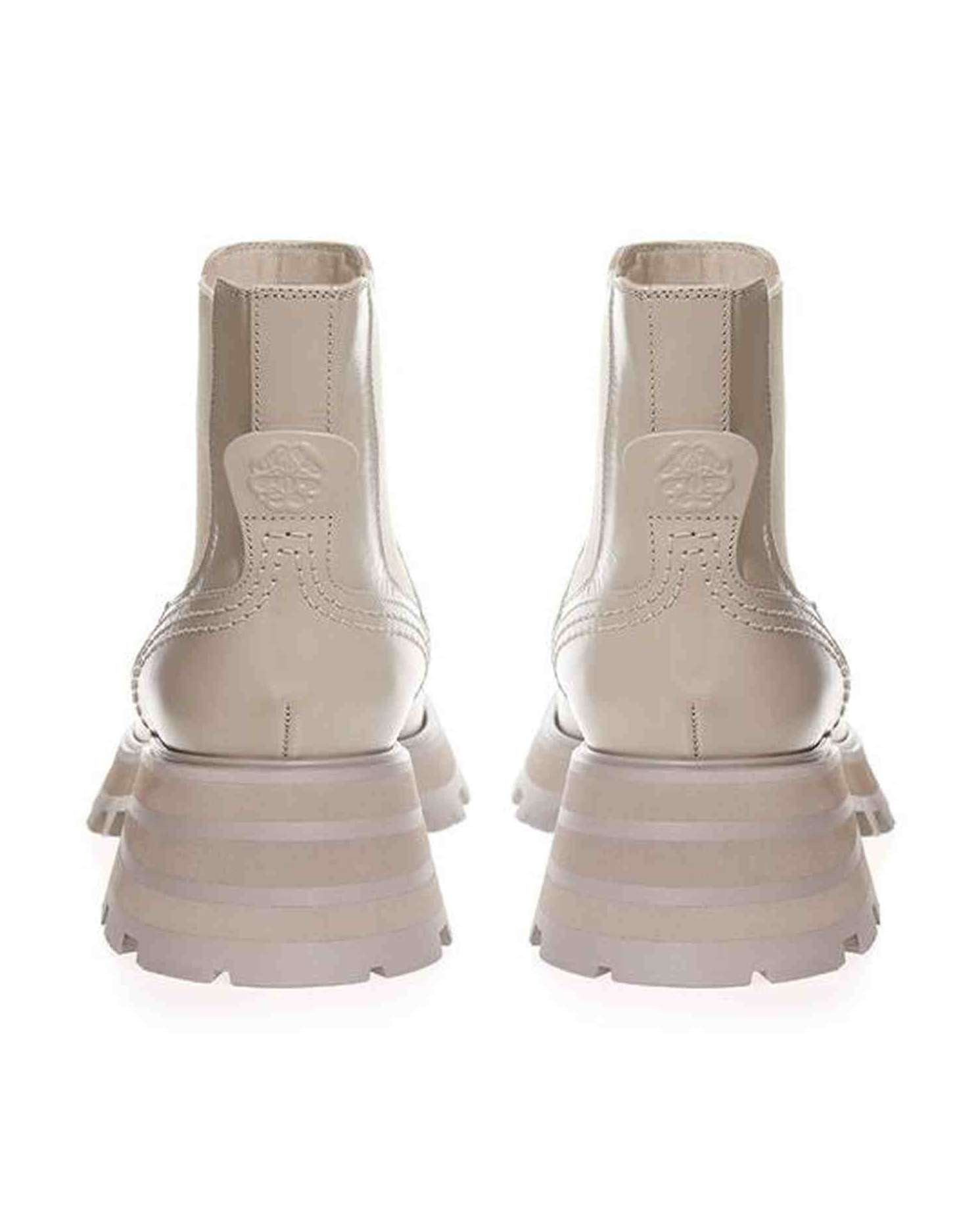 Alexander Mcqueen Gray Leather Chic Boots For Elegant Steps Glam Steals