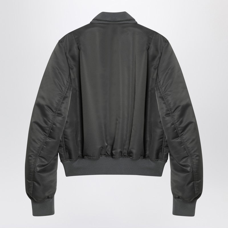 Alexander Mcqueen Grey Zipped Bomber Jacket Glam Steals