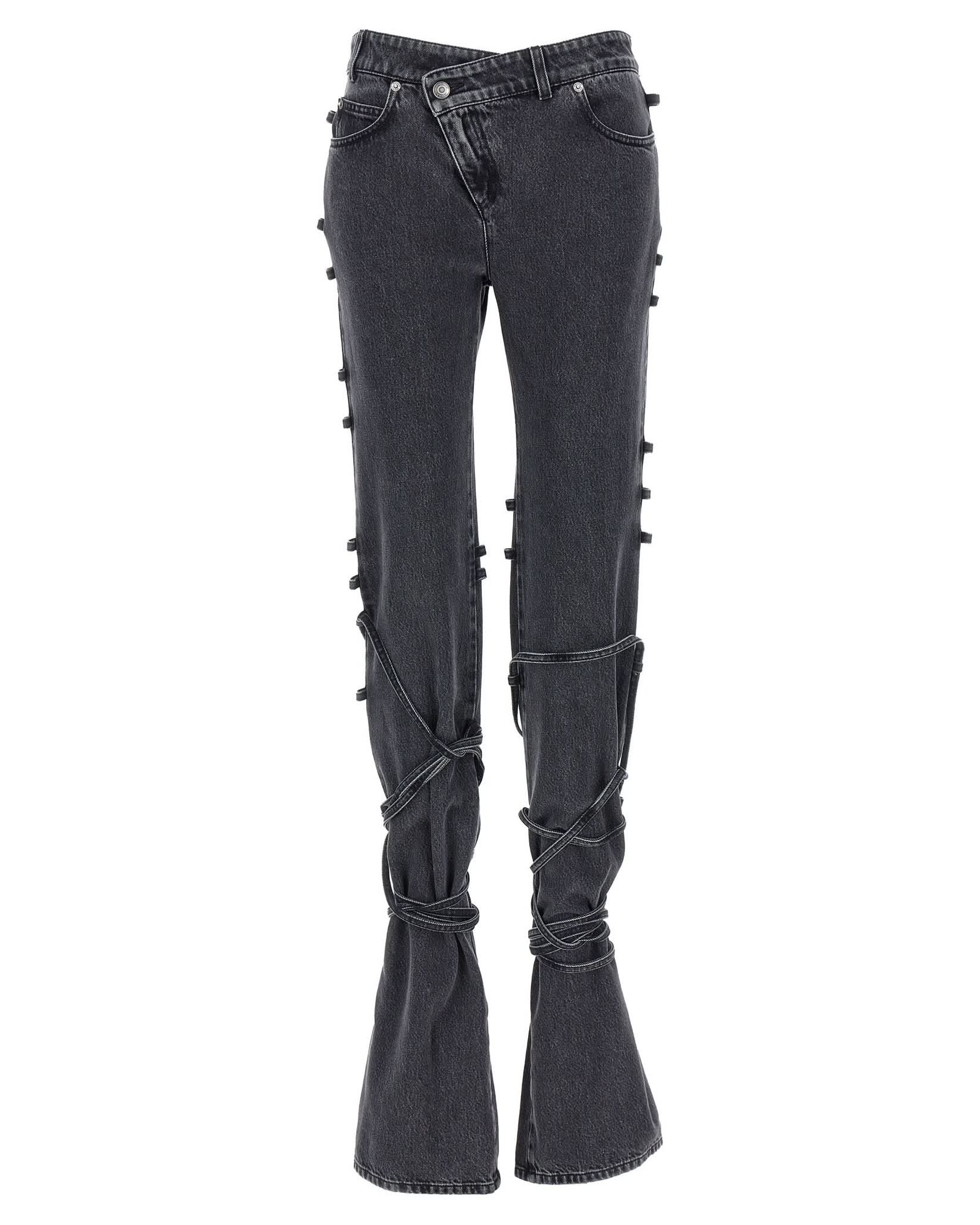 Alexander Mcqueen Jeans Asymmetric Closure Glam Steals