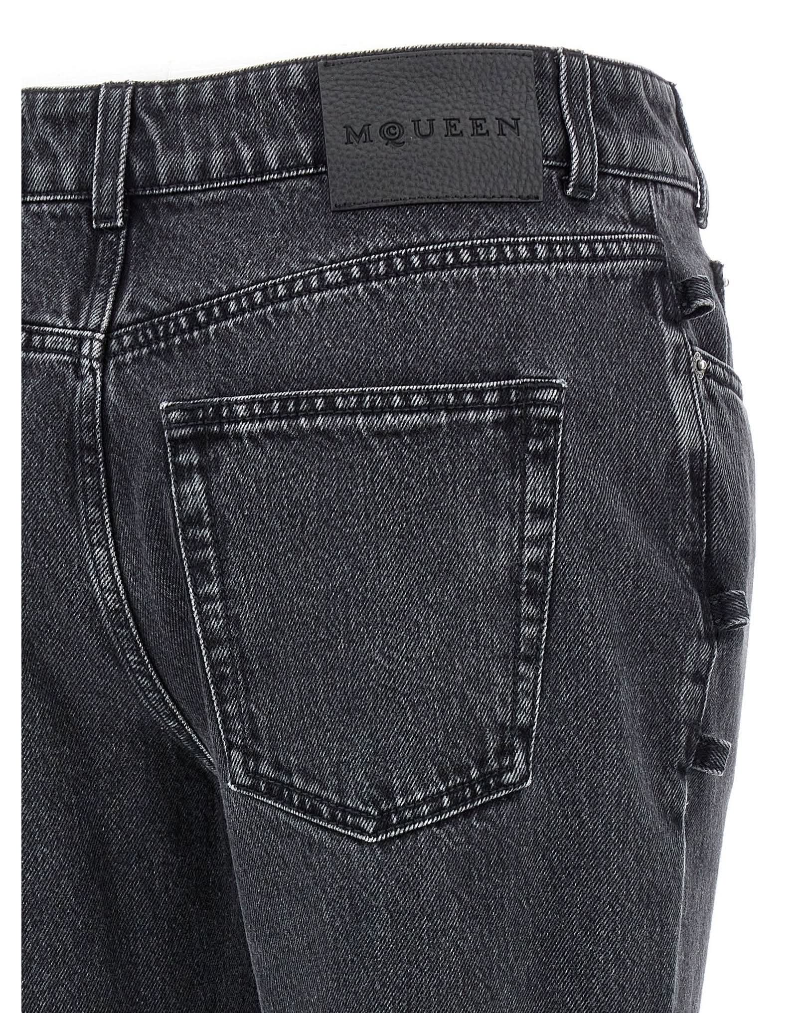 Alexander Mcqueen Jeans Asymmetric Closure Glam Steals
