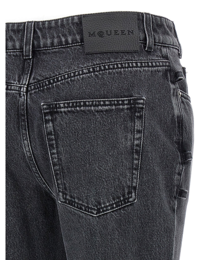 Alexander Mcqueen Jeans Asymmetric Closure Glam Steals