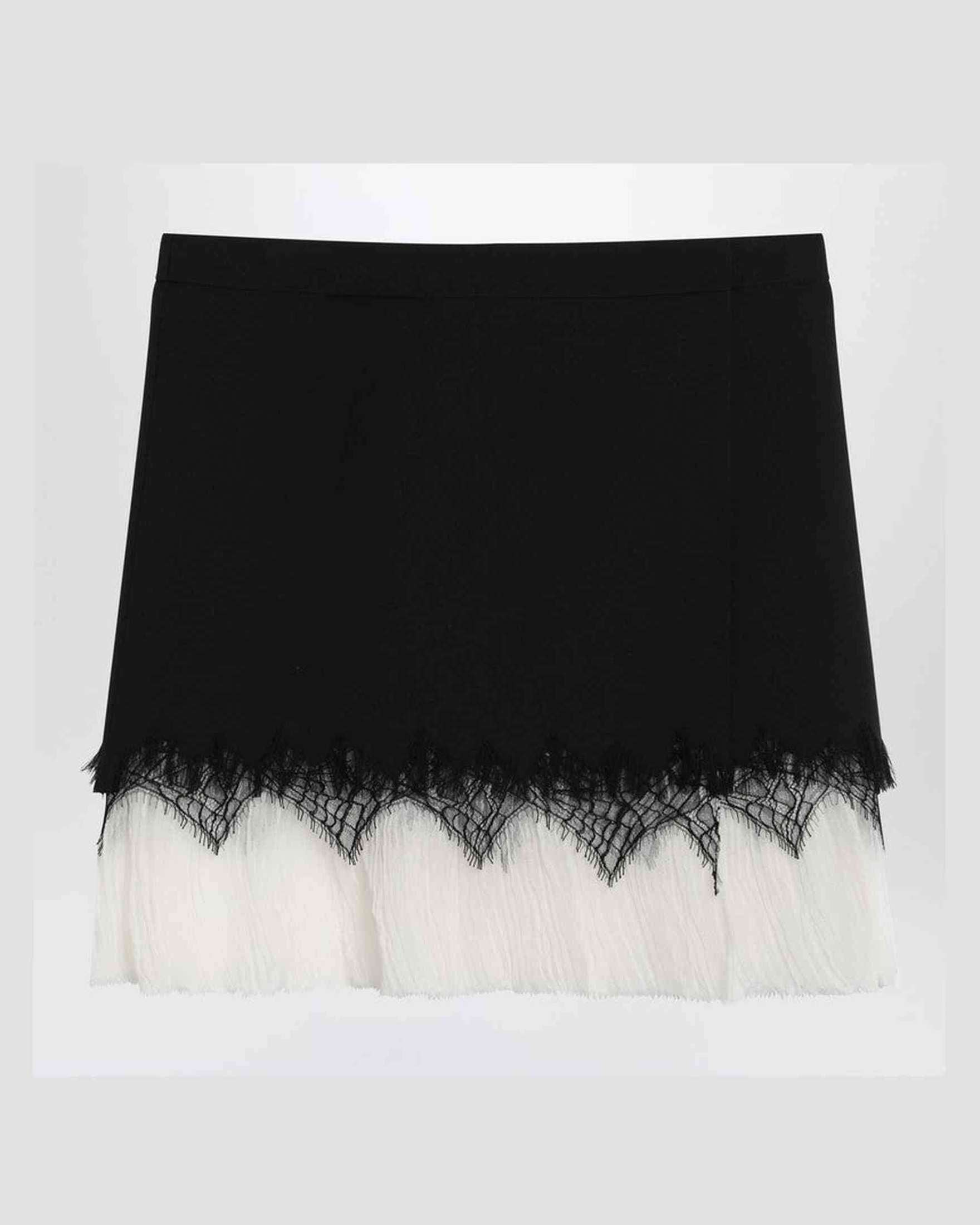 Alexander Mcqueen Lace Mini Skirt with Black/ivory Spider Glam Steals