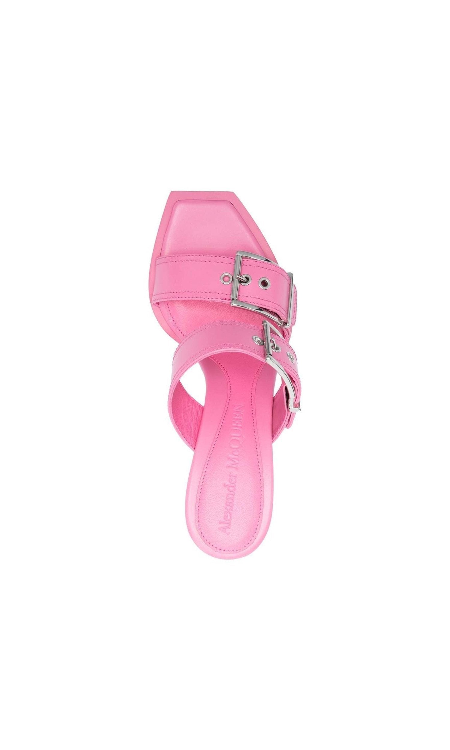 Alexander Mcqueen Leather 100mm Buckle Sandals Glam Steals