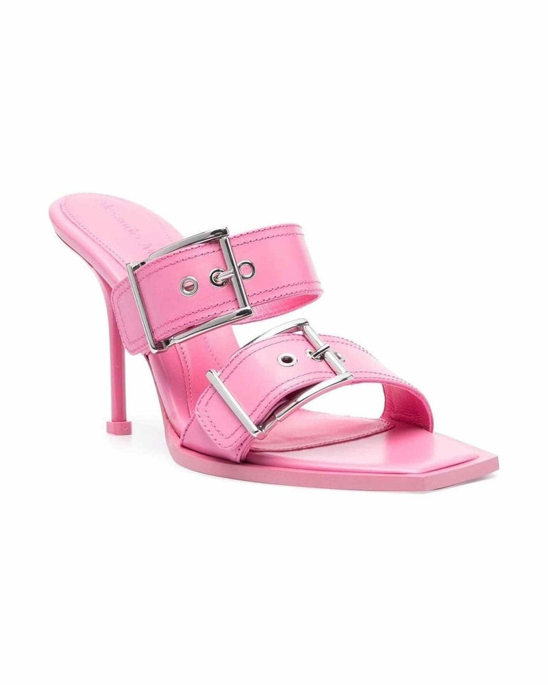 Alexander Mcqueen Leather 100mm Buckle Sandals Glam Steals