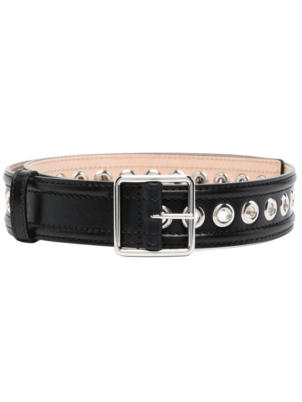 Alexander Mcqueen Leather Eyelet Detail Belt Glam Steals
