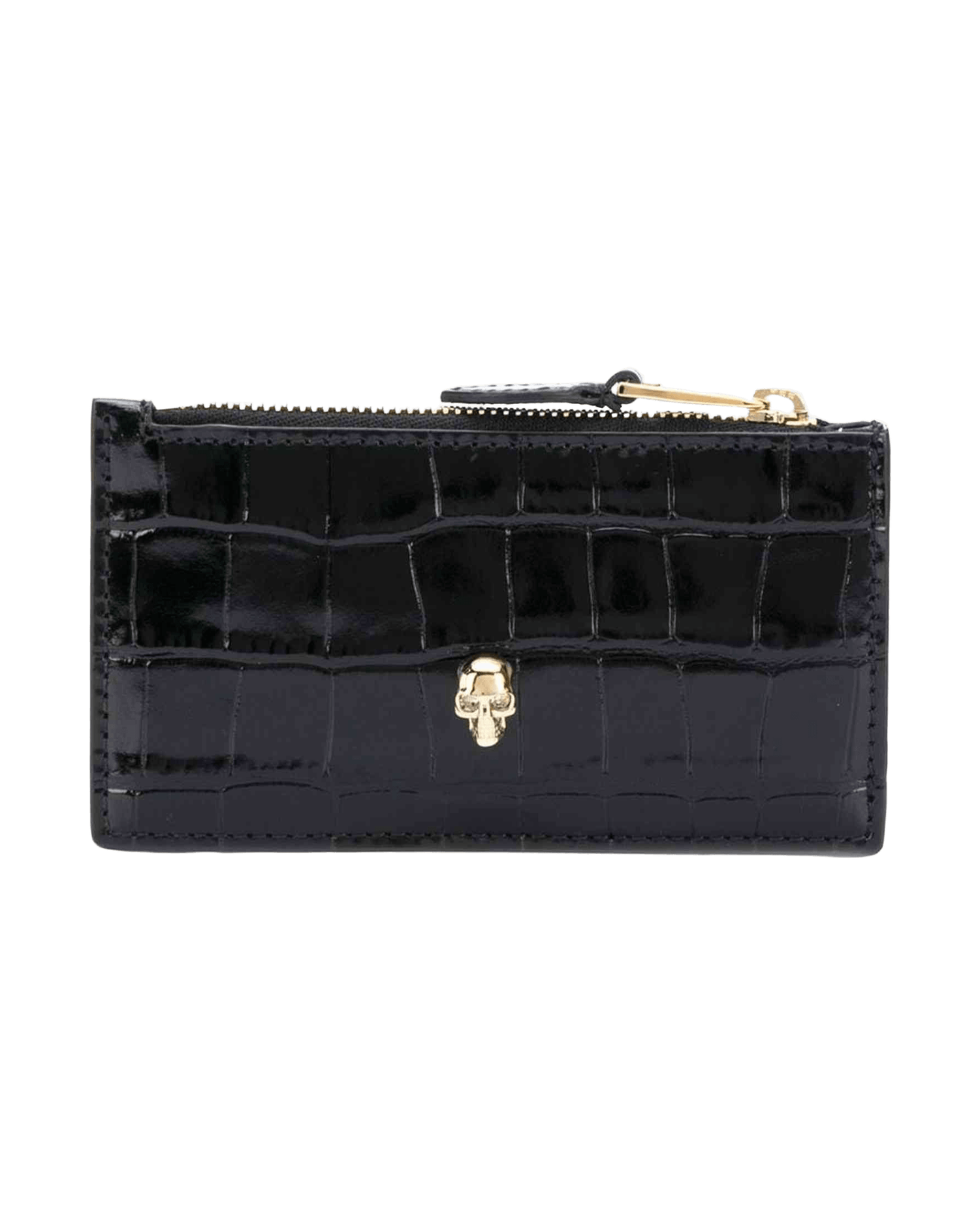 Alexander Mcqueen Leather Skull Zipped Card Case Glam Steals