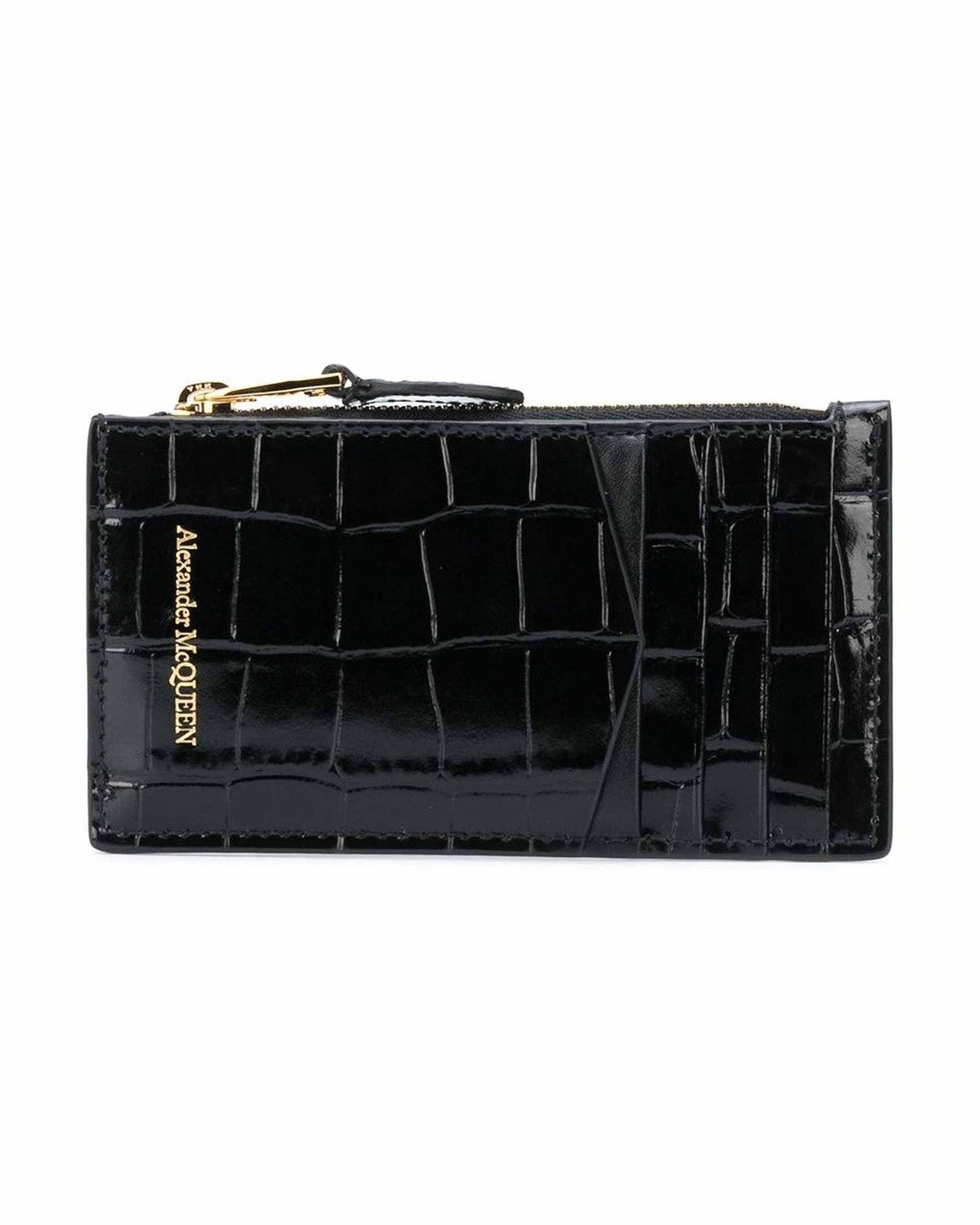 Alexander Mcqueen Leather Skull Zipped Card Case Glam Steals