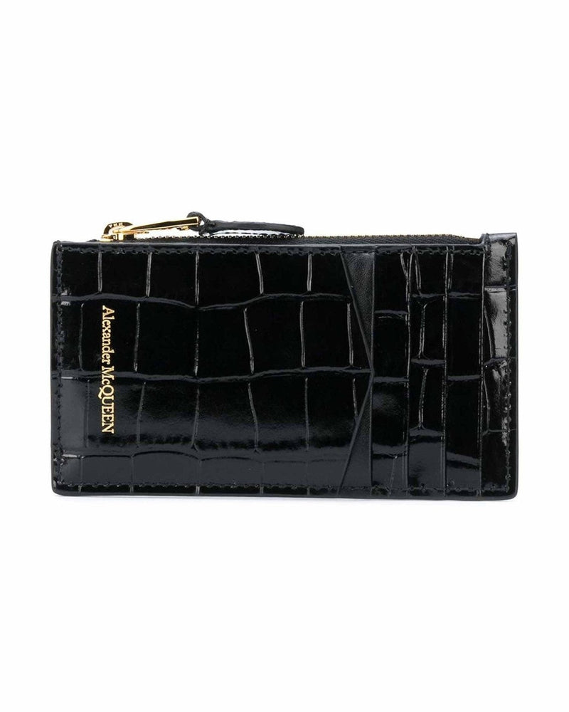 Alexander Mcqueen Leather Skull Zipped Card Case Glam Steals