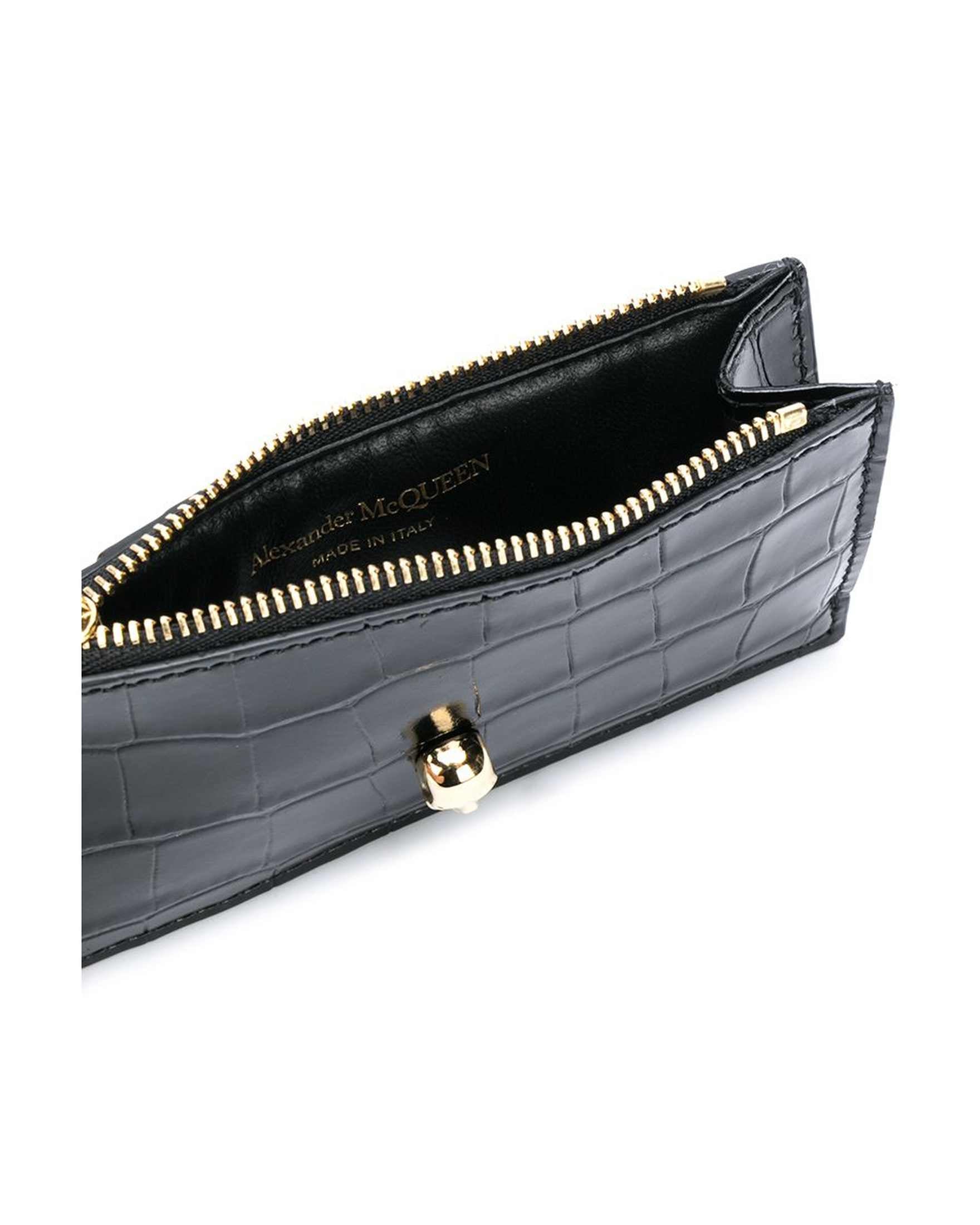 Alexander Mcqueen Leather Skull Zipped Card Case Glam Steals
