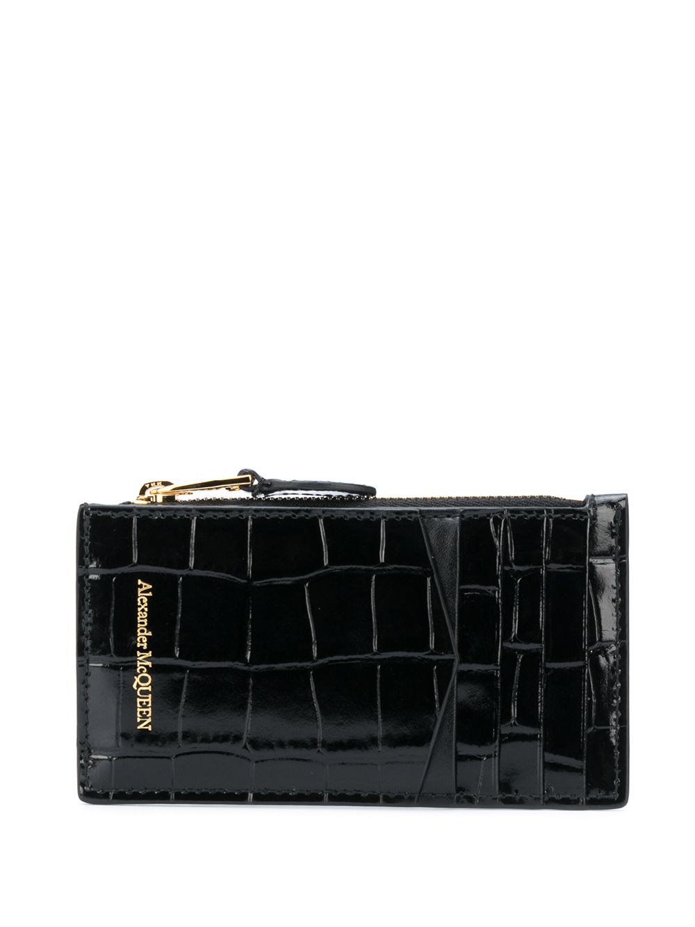Alexander Mcqueen Leather Skull Zipped Card Case