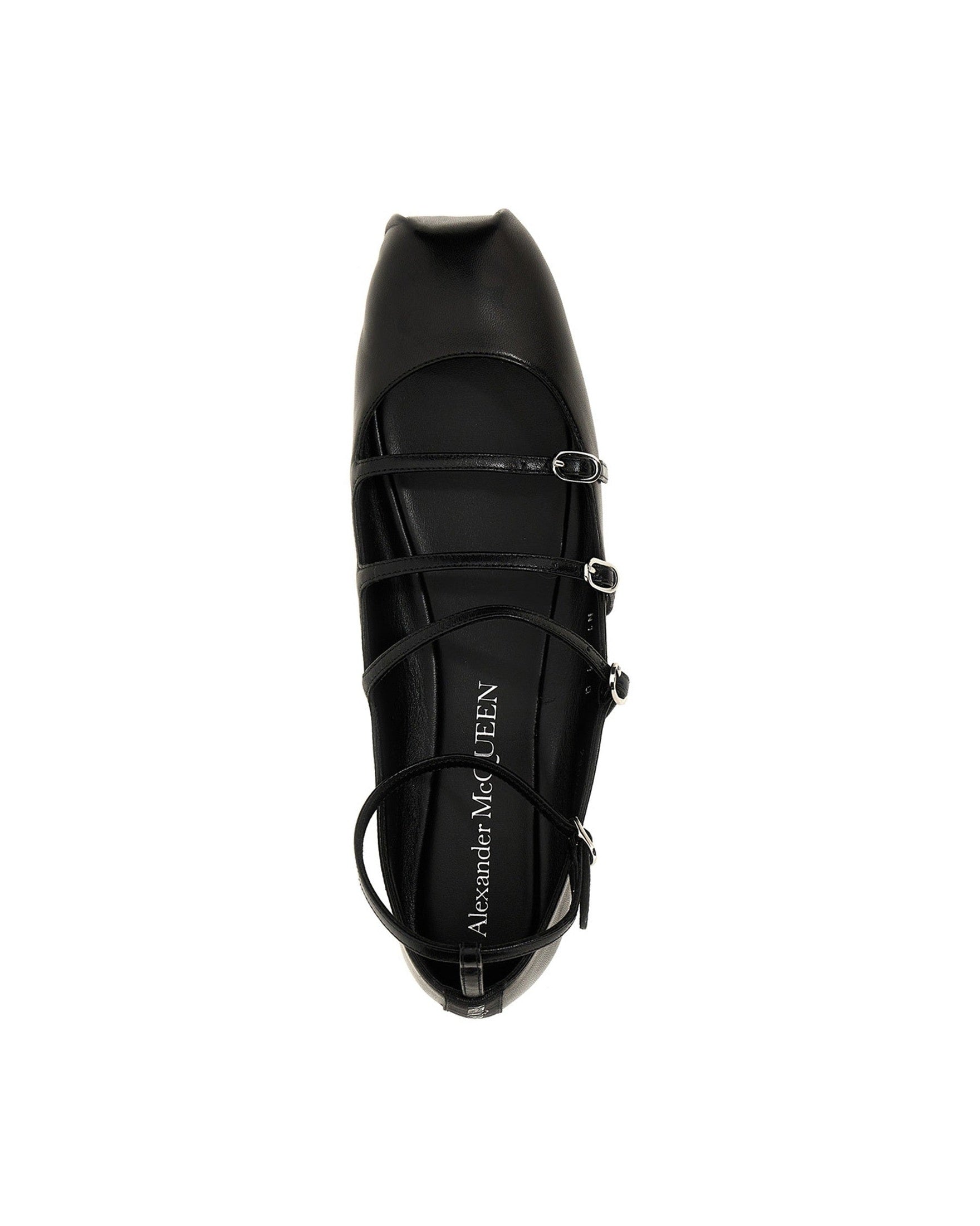 Alexander Mcqueen Leather Strap Ballet Flats Glam Steals