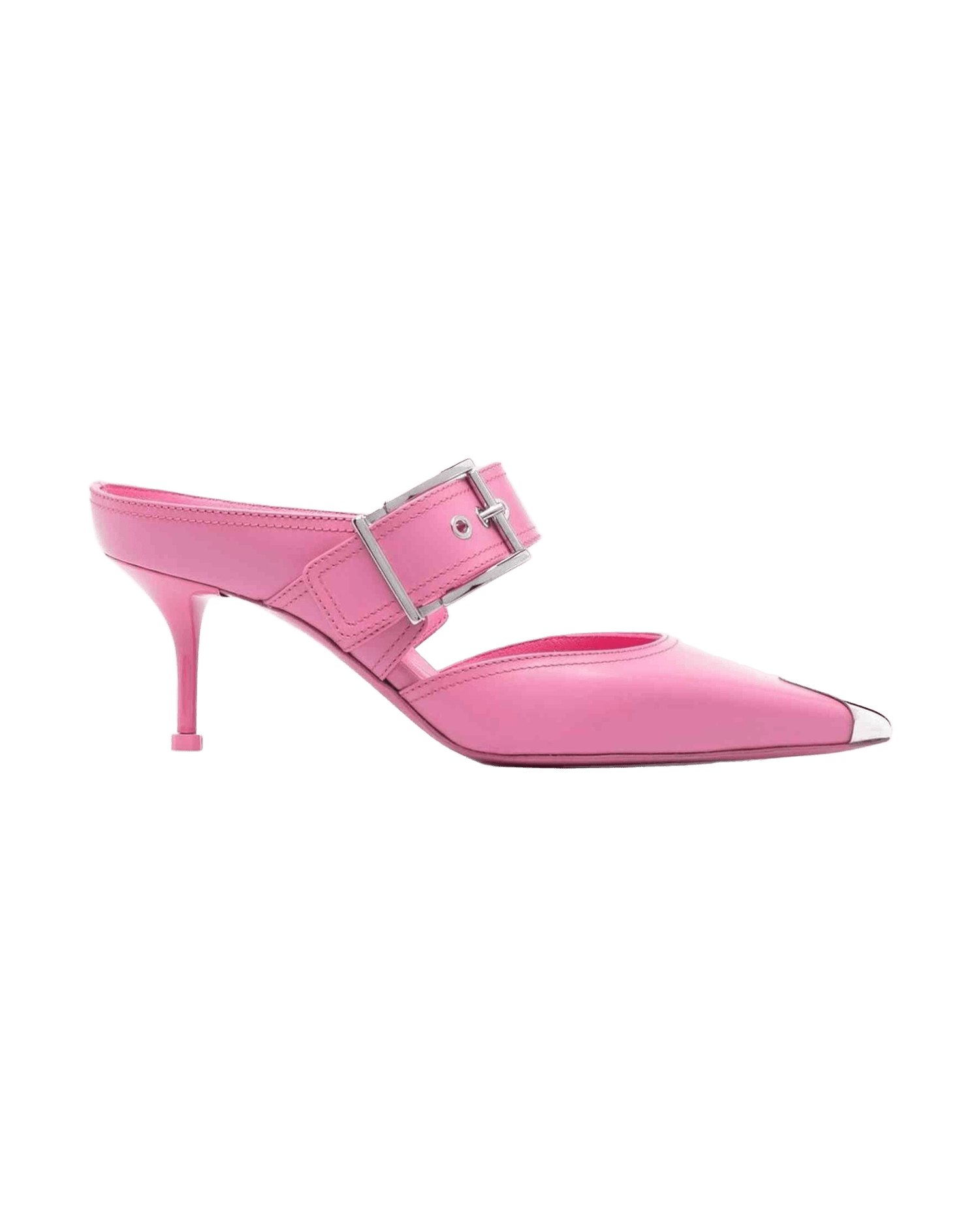 Alexander Mcqueen Metallic 75mm Toe Cap Detail Mules Glam Steals