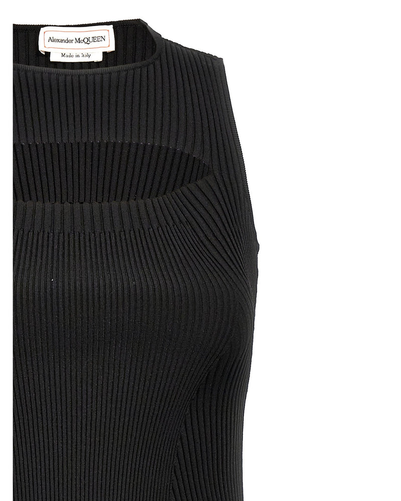 Alexander Mcqueen Ribbed Knit Dress Glam Steals
