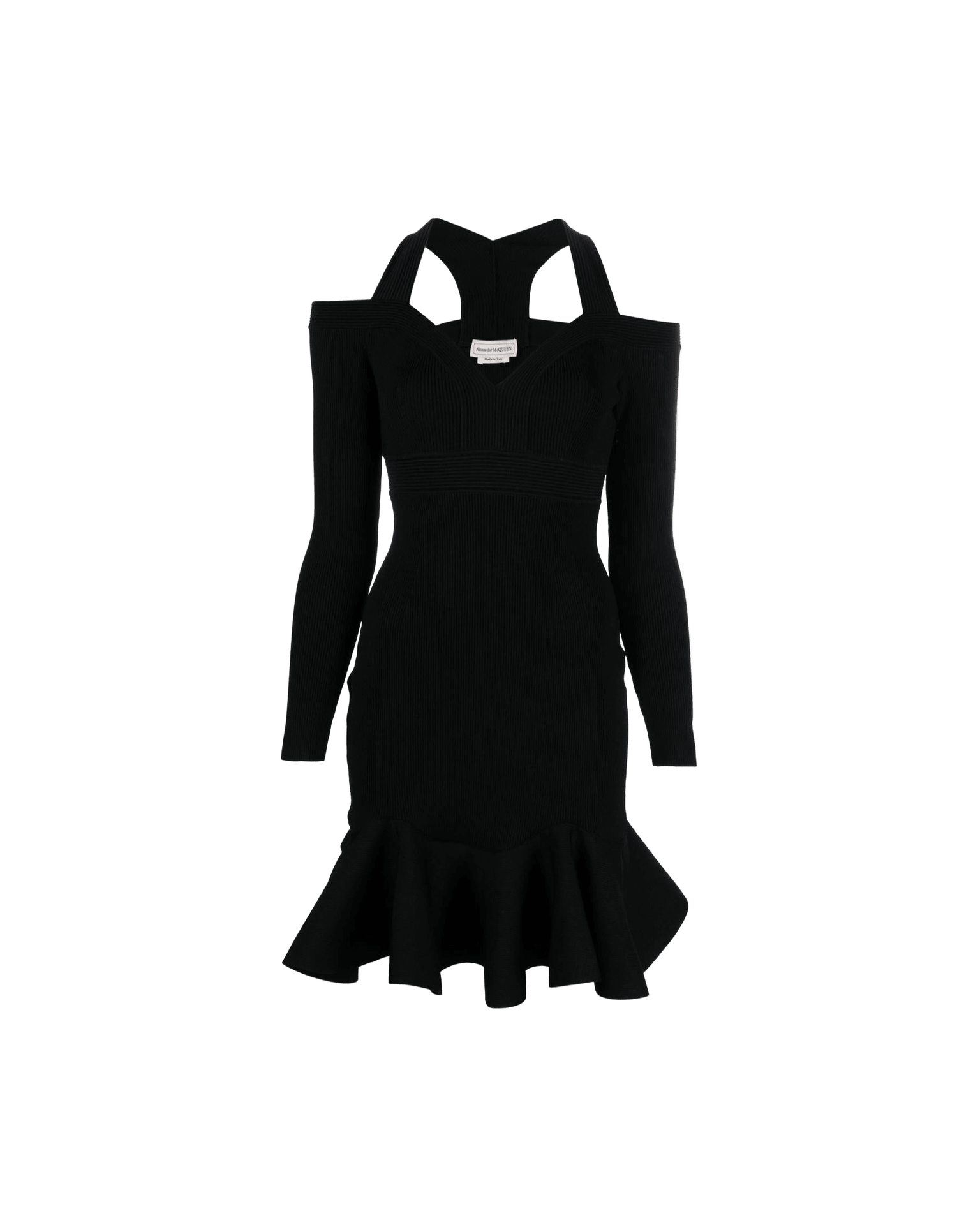 Alexander Mcqueen Short Knitted Dress With V Neck Glam Steals