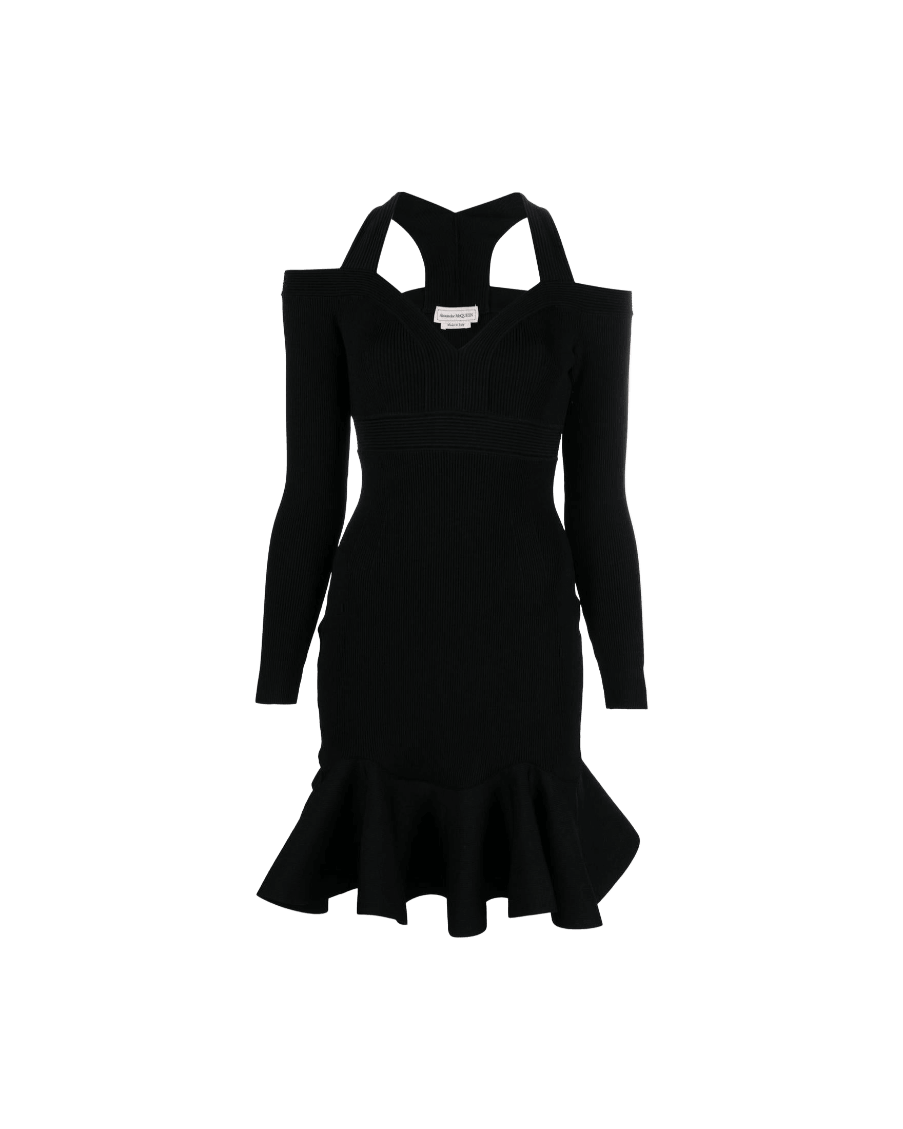 Alexander Mcqueen Short Knitted Dress with V Neck Glam Steals
