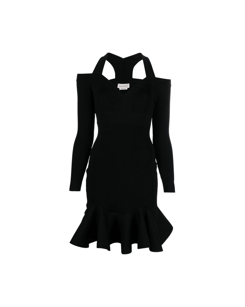 Alexander Mcqueen Short Knitted Dress With V Neck Glam Steals