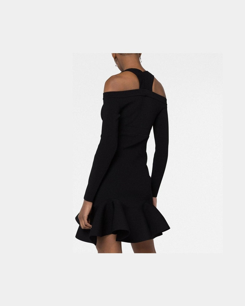 Alexander Mcqueen Short Knitted Dress with V Neck Glam Steals