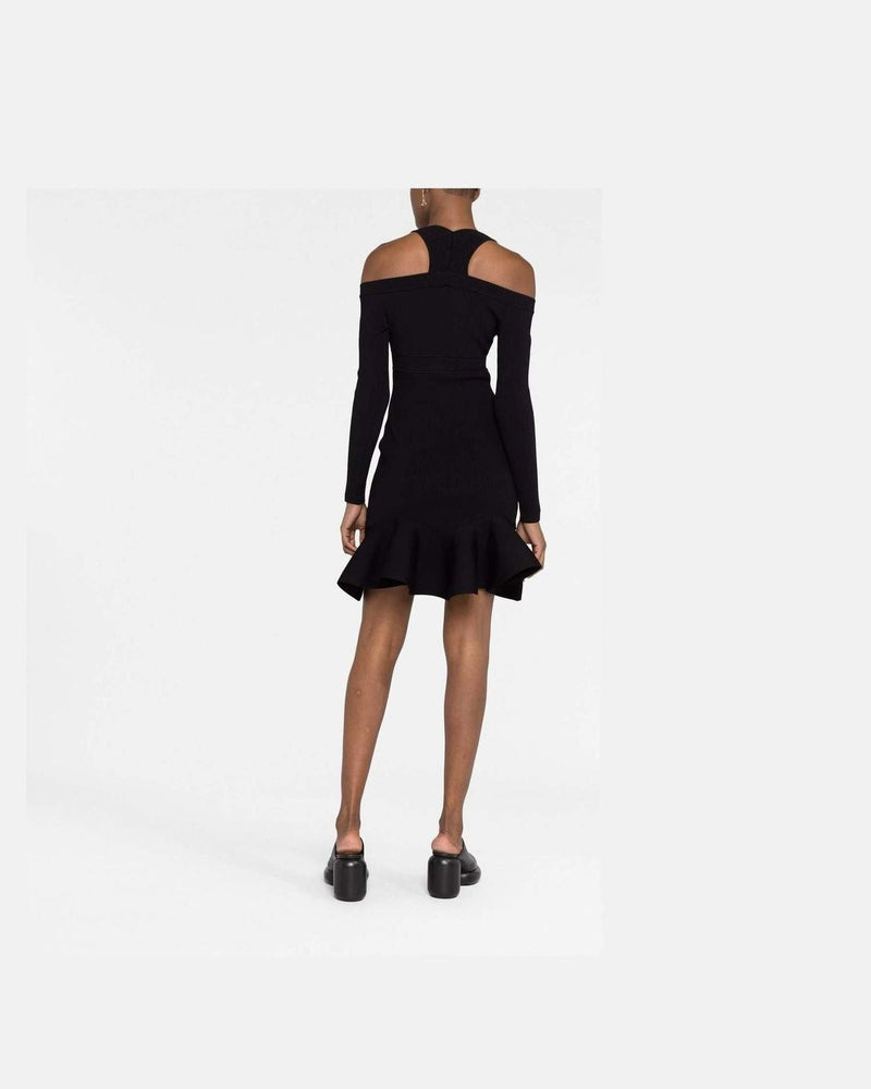 Alexander Mcqueen Short Knitted Dress with V Neck Glam Steals