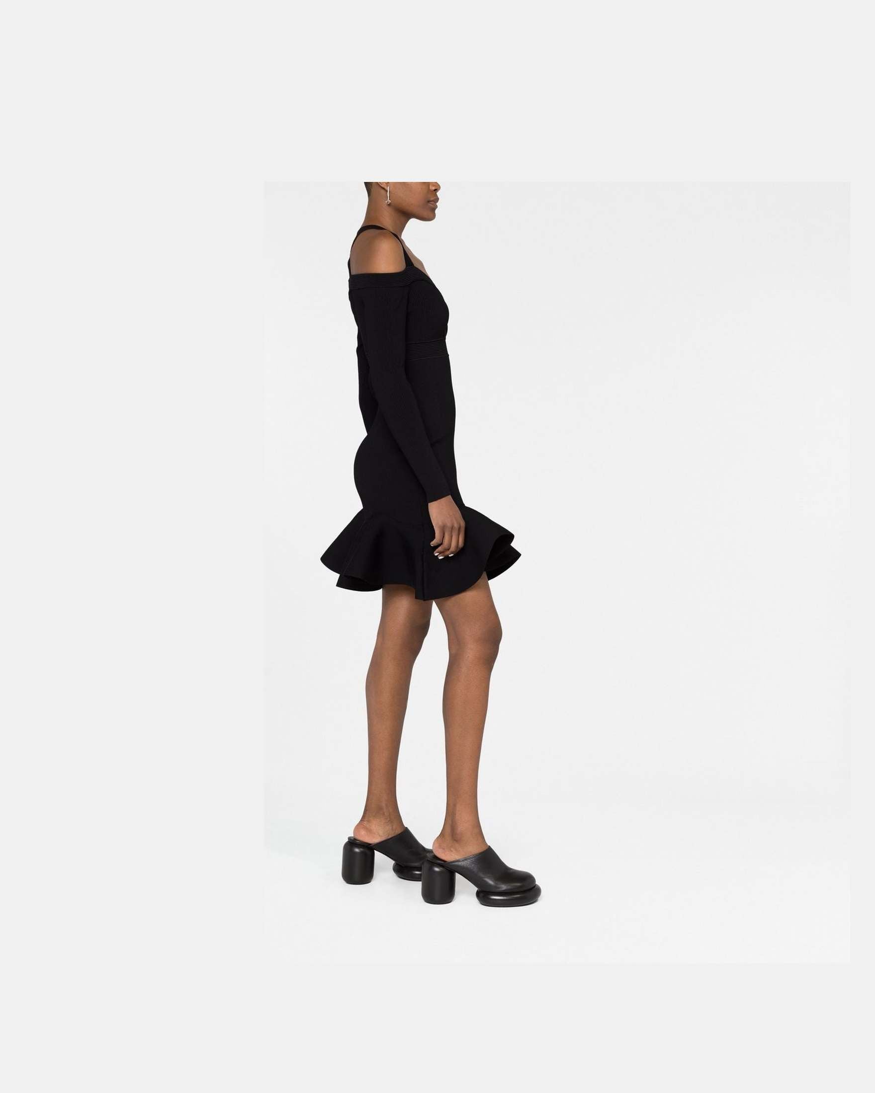 Alexander Mcqueen Short Knitted Dress with V Neck Glam Steals