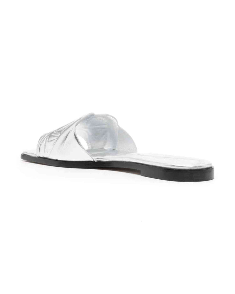 Alexander Mcqueen Slide Sandals with Embossed Logo Glam Steals