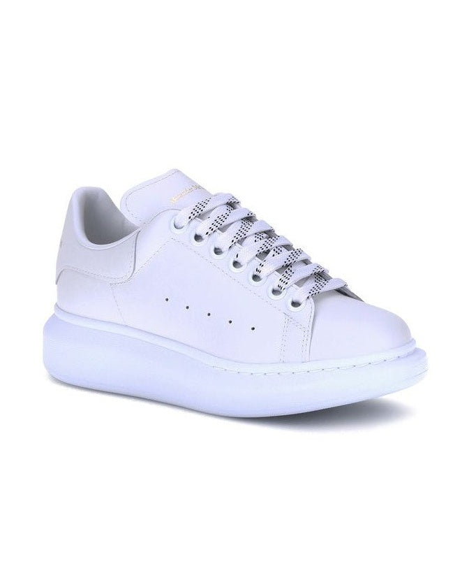 Alexander Mcqueen White Leather Calf Bos Taurus Platform Sneakers Glam Steals