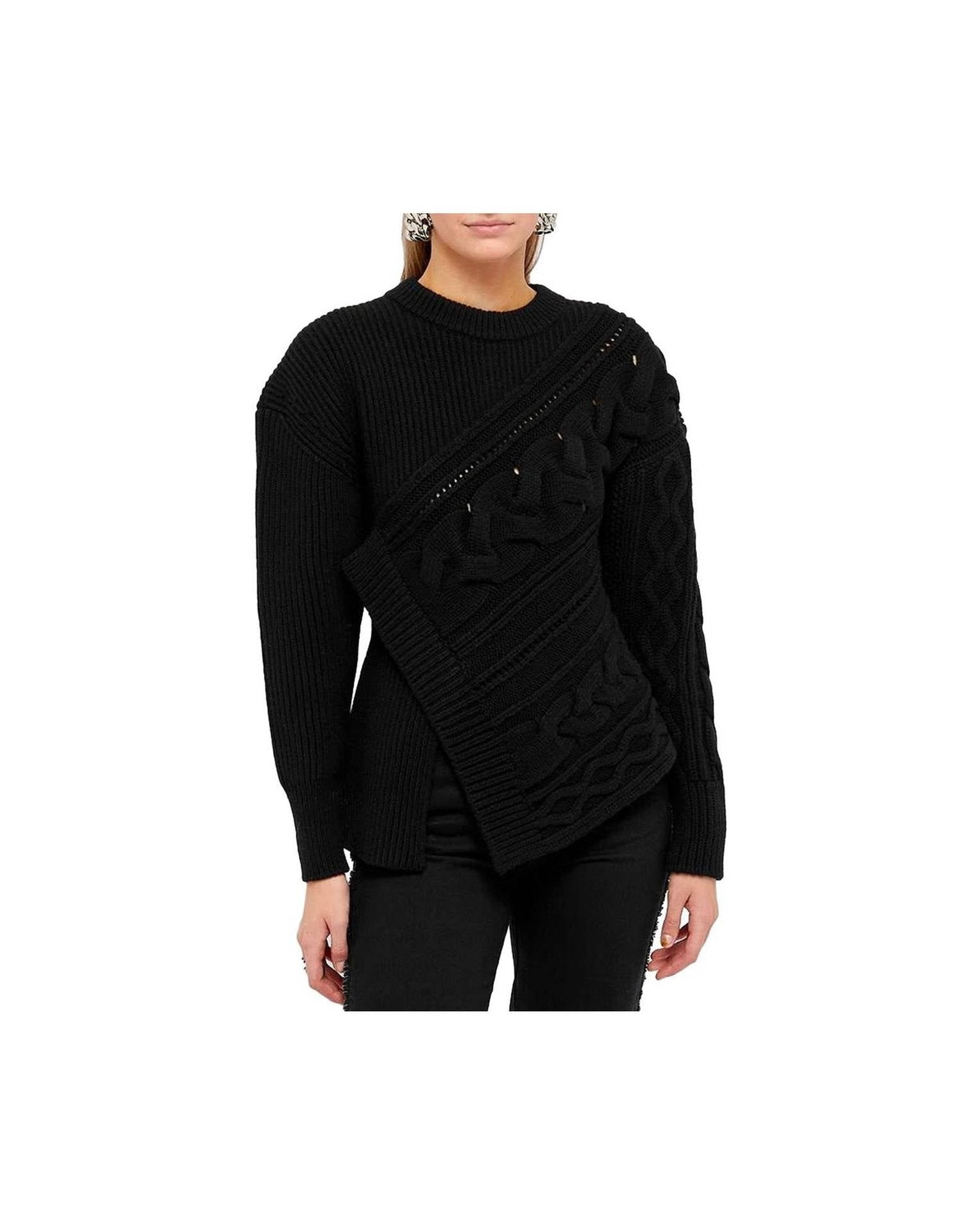 Alexander Mcqueen Wool Asymmetric Jumper Glam Steals