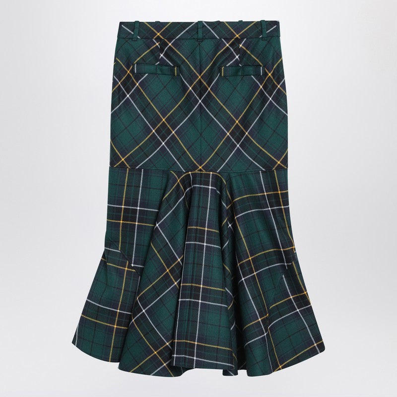 Alexander Mcqueen Wool Flared Skirt in Tartan Glam Steals