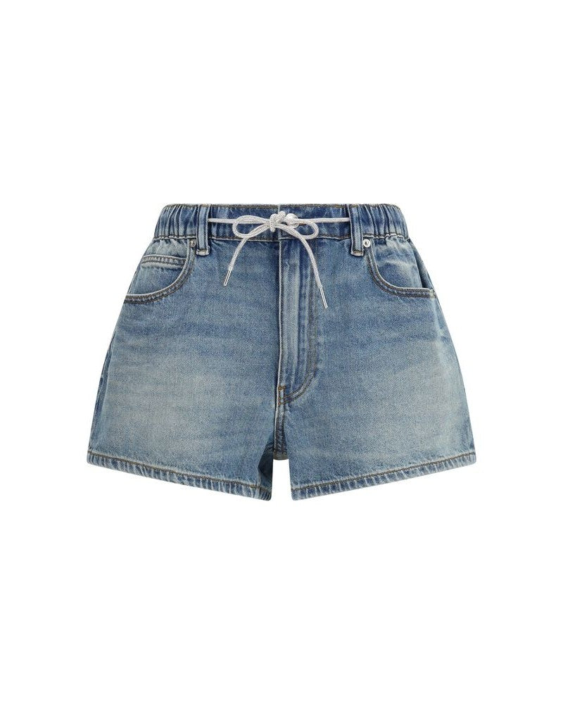 Alexander Wang Blue Cotton Bermuda Shorts Glam Steals