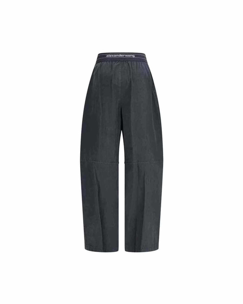 Alexander Wang Trouser with Elastic Waistband and Contrasting Jacquard Logo Glam Steals