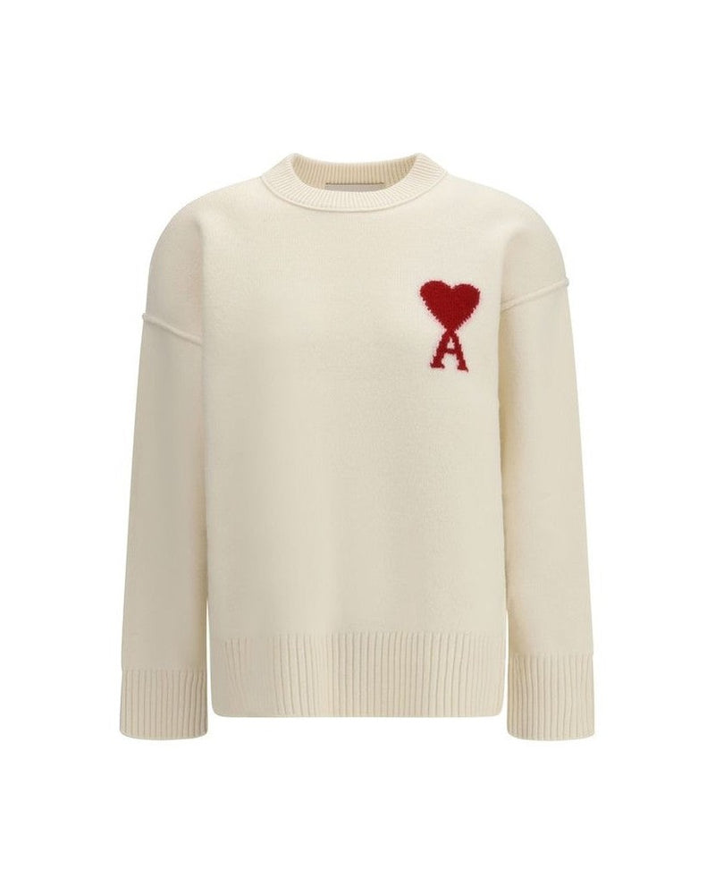 Ami Paris Beige Wool Fleece Sweatshirt Glam Steals