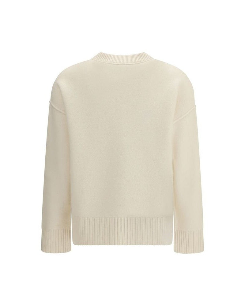 Ami Paris Beige Wool Fleece Sweatshirt Glam Steals