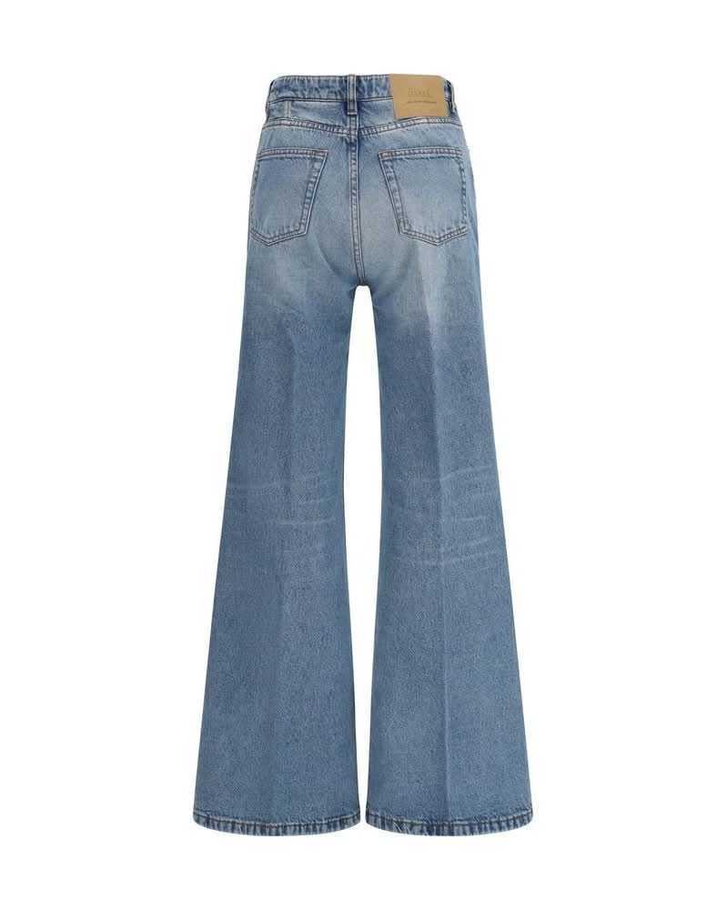 Ami Paris Blue Cotton Flared Jeans Glam Steals