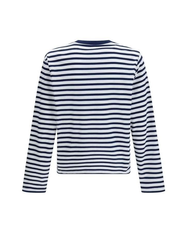 Ami Paris Blue Cotton Long Sleeve T-shirt Glam Steals