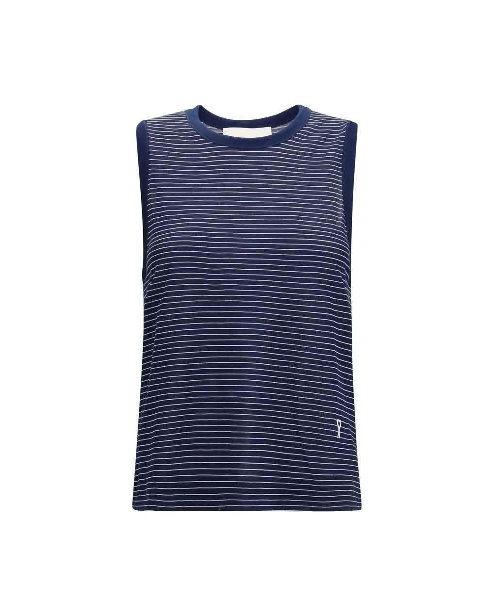Ami Paris Blue Cotton Tank Top Glam Steals