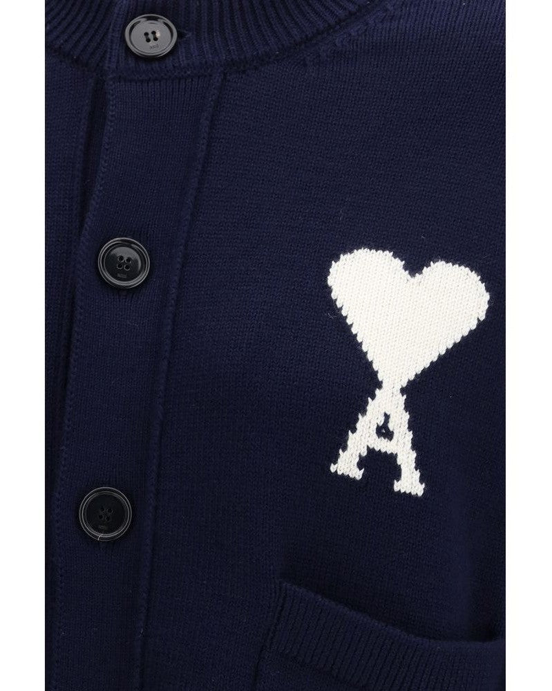 Ami Paris Blue Wool Cardigan Glam Steals