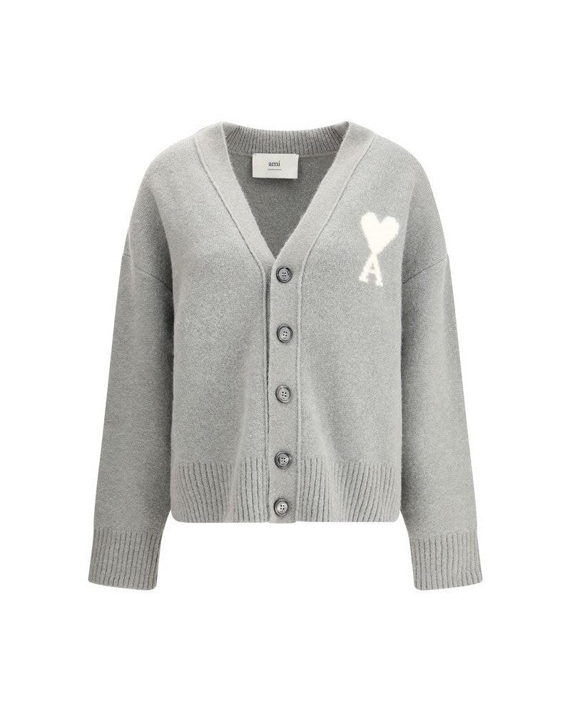 Ami Paris Gray Alpaca Vicugna Pacos Cardigan Glam Steals