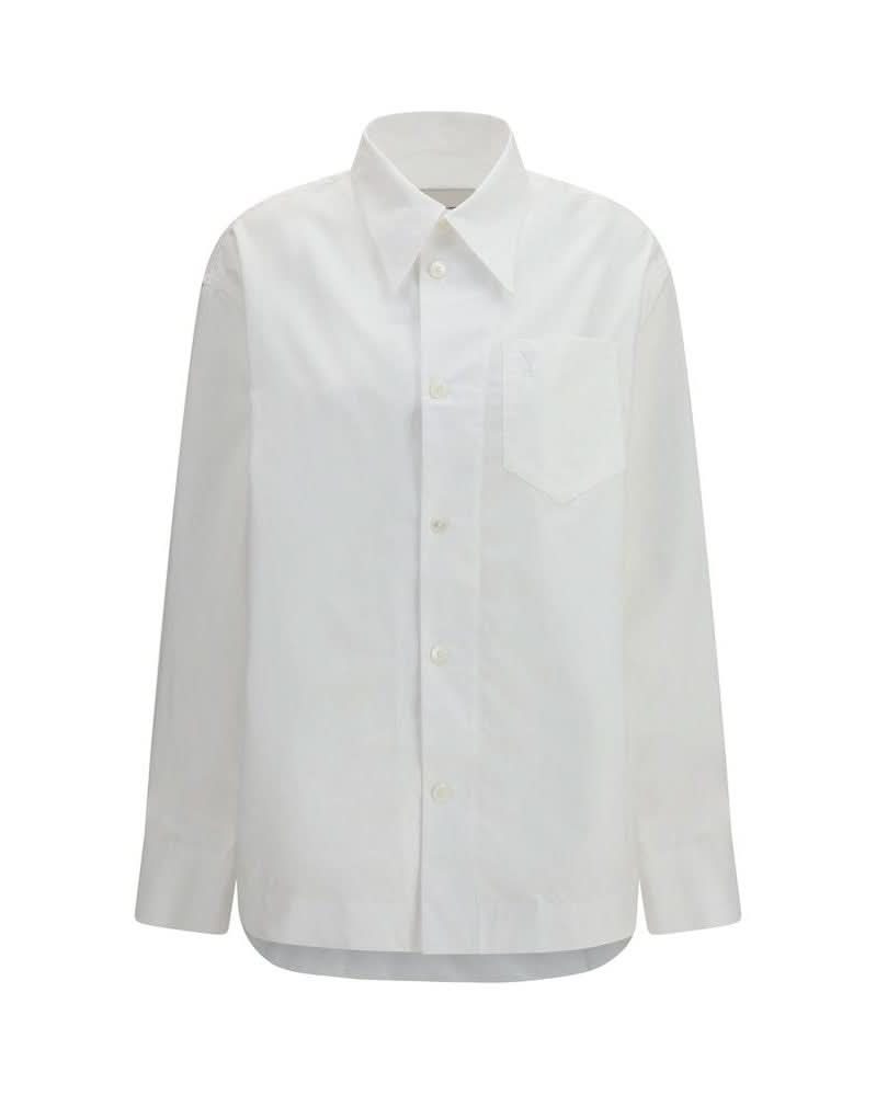 Ami Paris White Cotton Dress Shirt Glam Steals