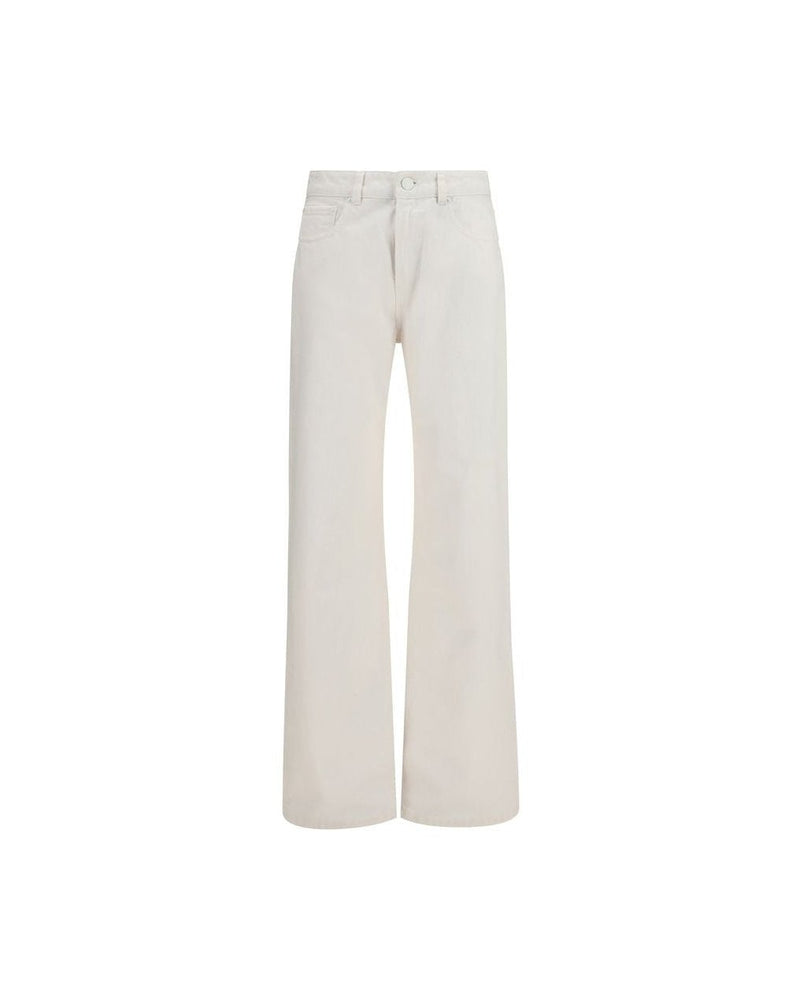 Ami Paris White Cotton Straight Leg Jeans Glam Steals