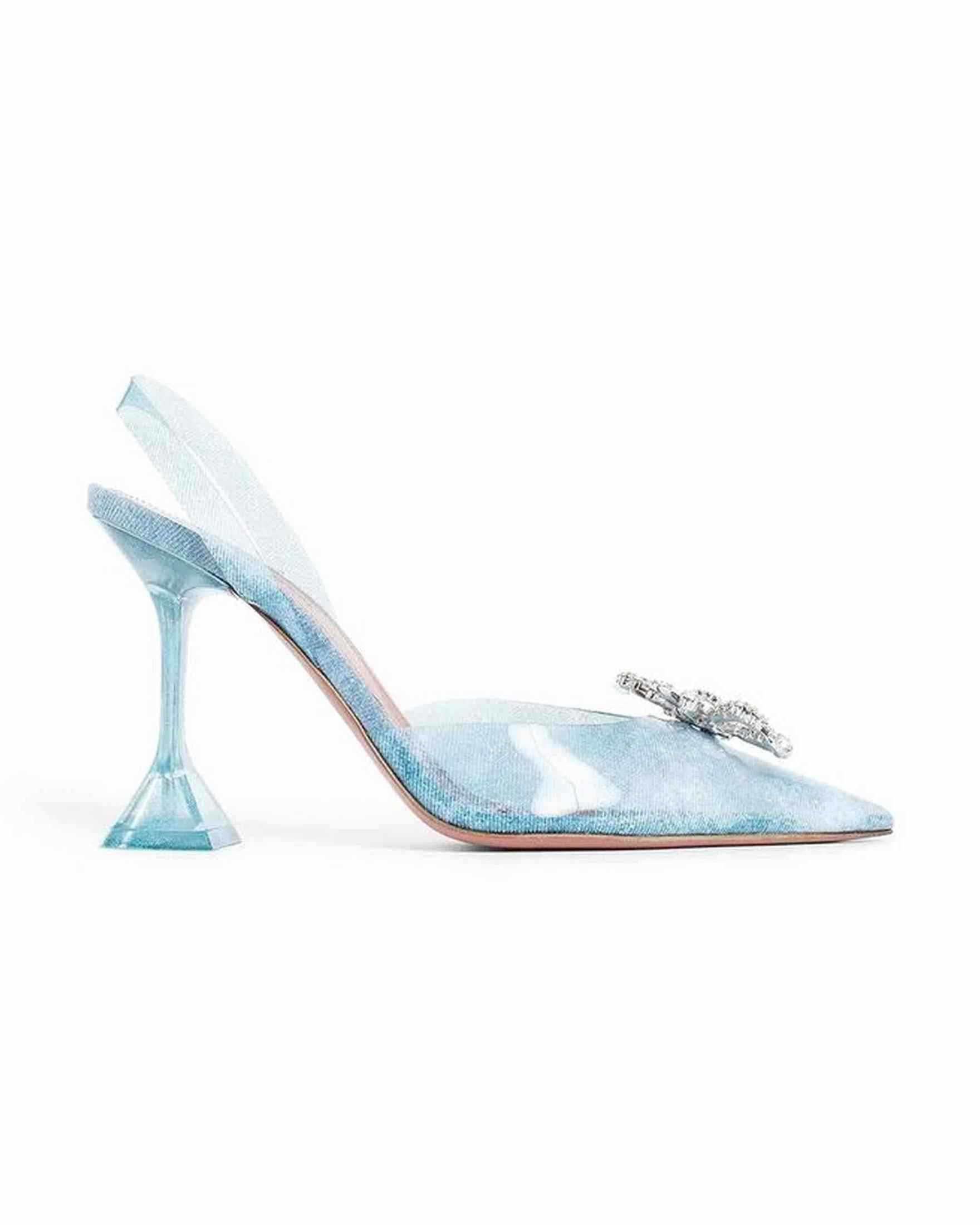 Amina Muaddi 95Mm Rosie Glass Pumps Glam Steals