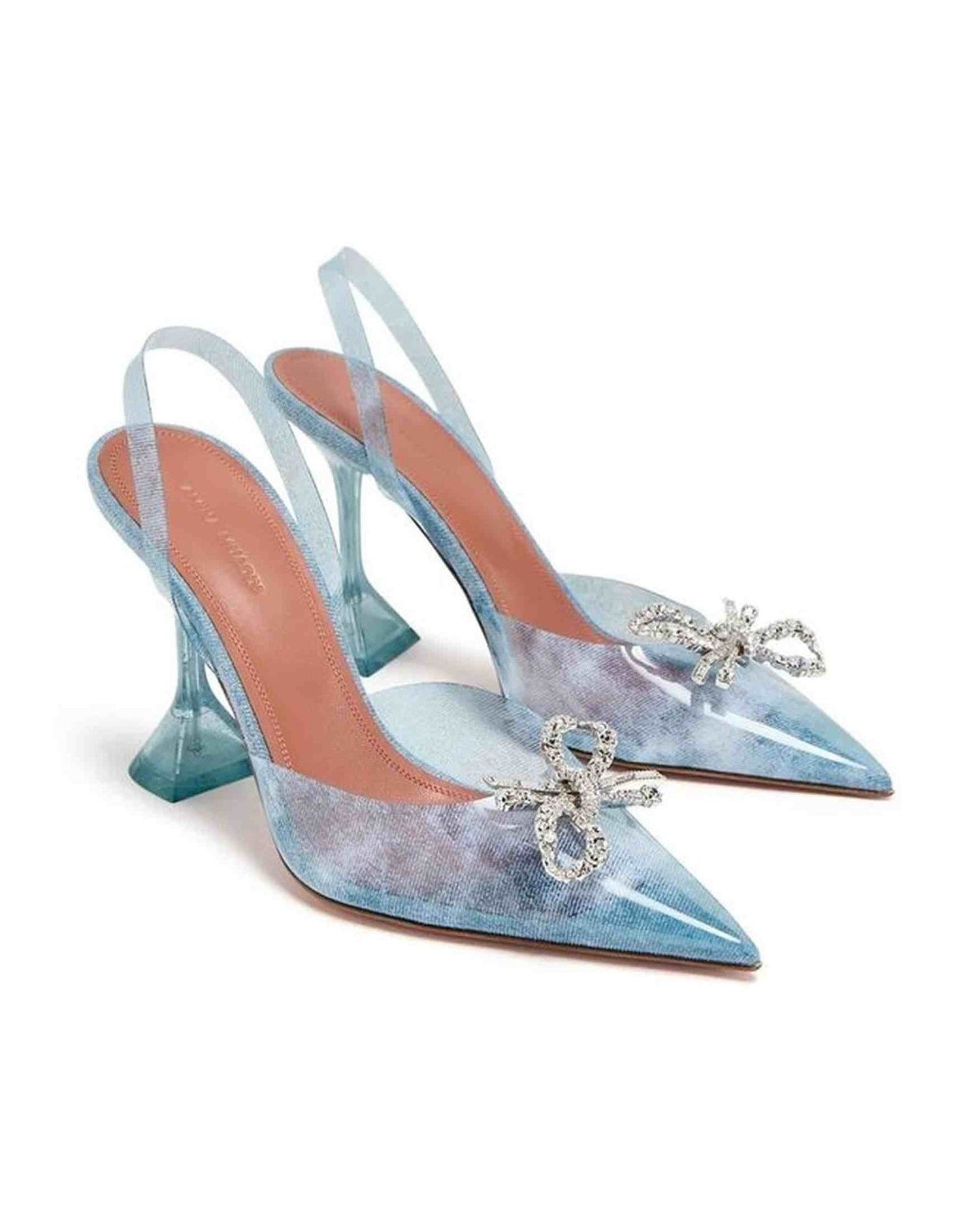Amina Muaddi 95Mm Rosie Glass Pumps Glam Steals