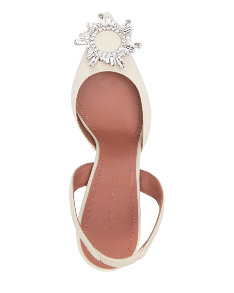 Amina Muaddi Beige Heel Glam Steals