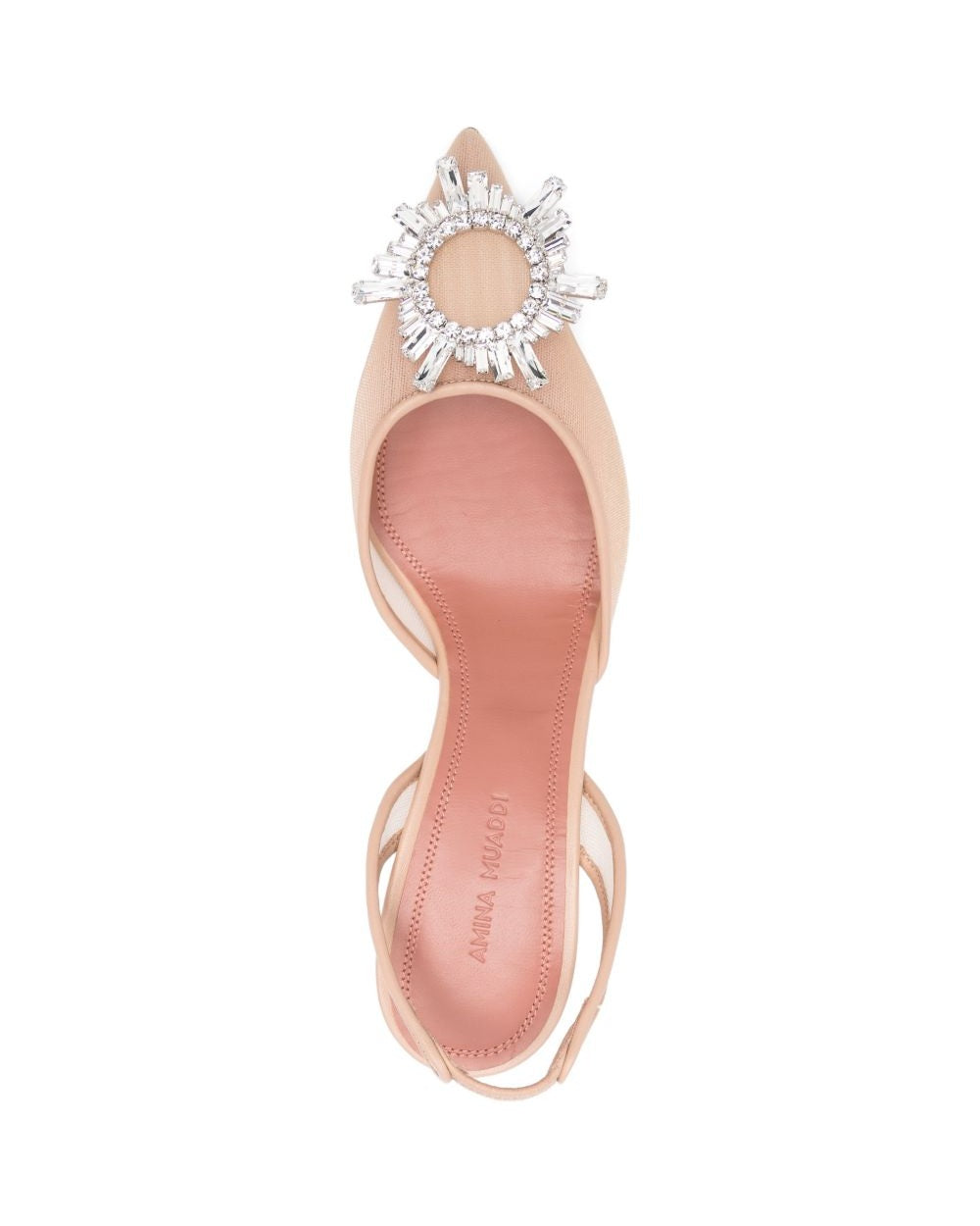 Amina Muaddi Beige Heel Glam Steals